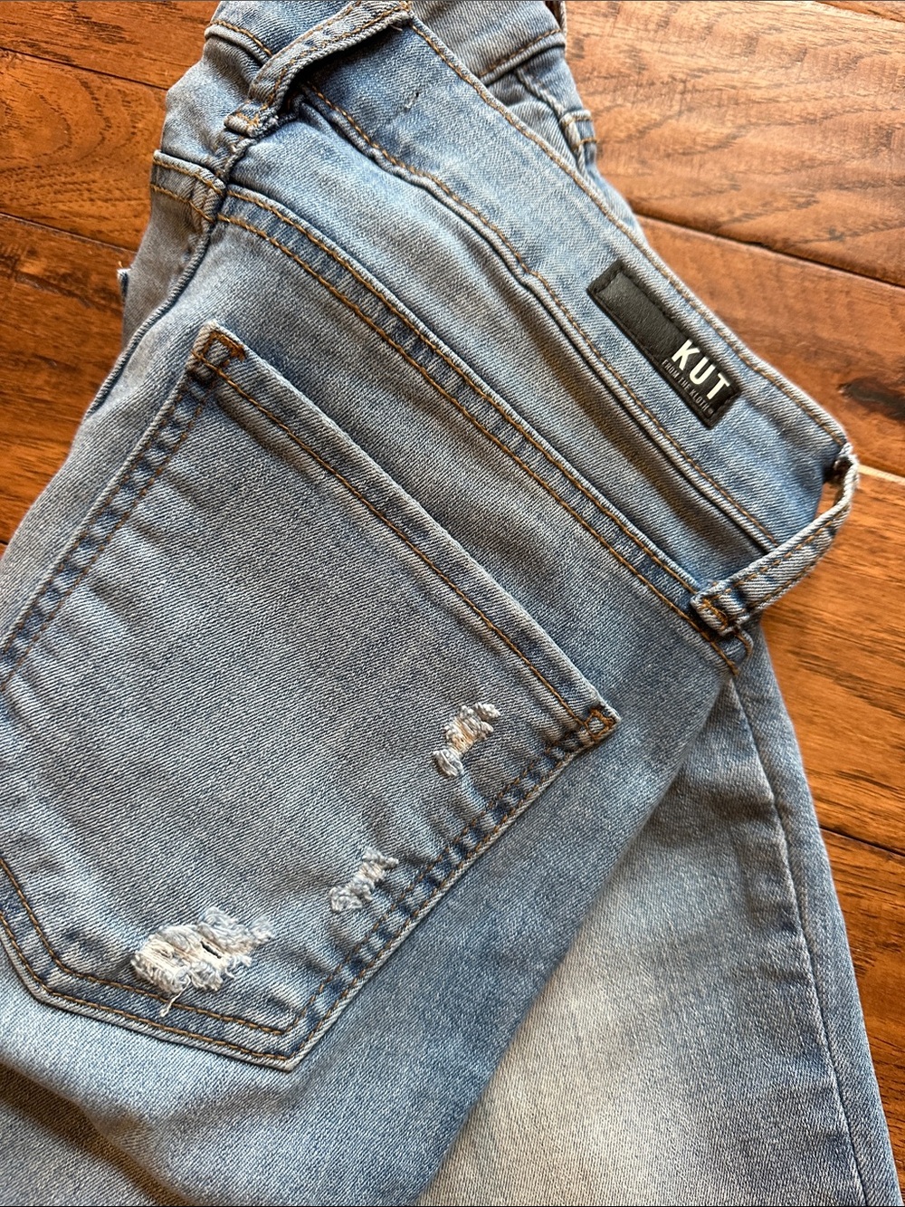 Kut from the Kloth Light Blue High-Rise Distressed Jeans 2